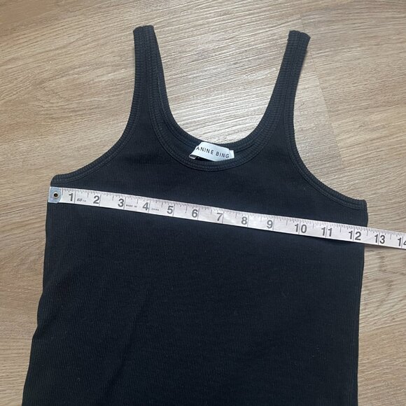 Anine Bing April Tank Top ribbed black XS S small scoop neck - Picture 6 of 8